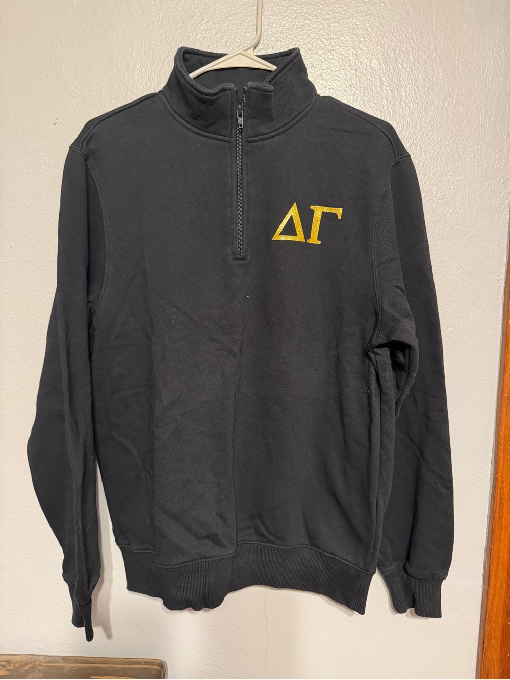 Delta Gamma Quarter-Zip Sweatshirt with Gold Crest